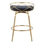 Tabouret de comptoir à hauteur fixe Silver Orchid Charlotte Glam 26 (lot de 2)