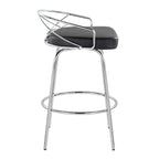 Tabouret de comptoir à hauteur fixe Silver Orchid Charlotte Glam 26 (lot de 2)