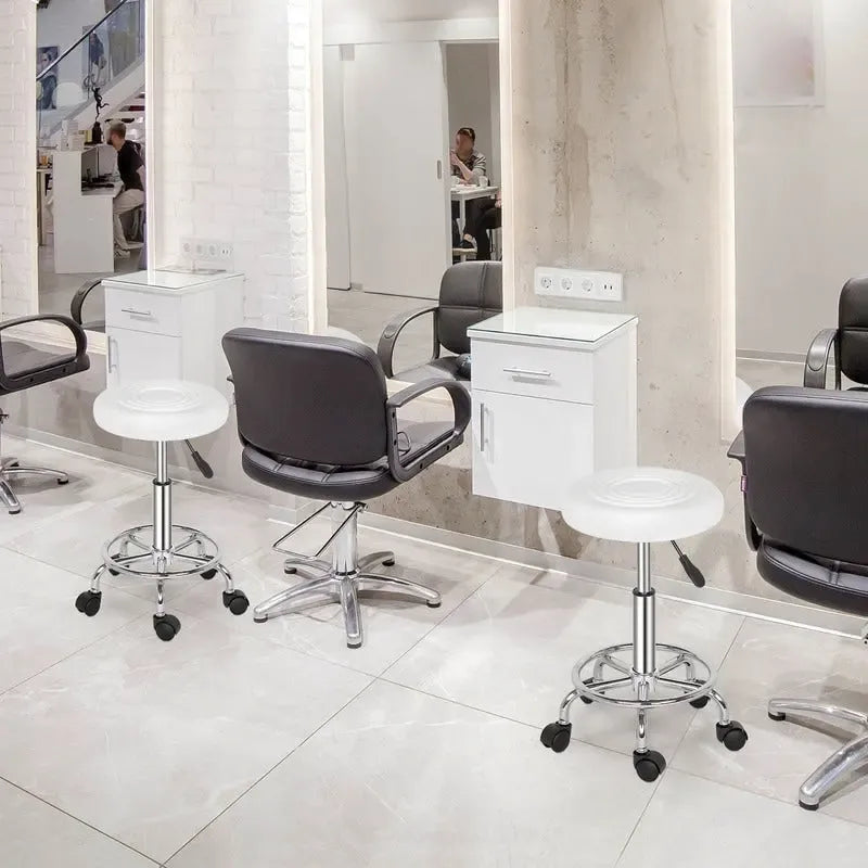 Tabouret de bar pivotant et réglable à roulettes pour salon de beauté, massage, tatouage et soins du visage.