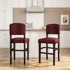 Linon Monte Carlo Stationary Counter Stool, Dark Red Vinyl - N/A