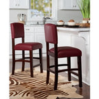 Tabouret de bar fixe Linon Monte Carlo, vinyle rouge foncé - Non disponible