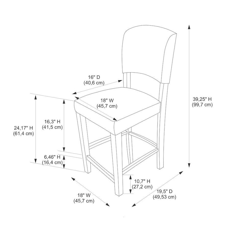 Tabouret de bar fixe Linon Monte Carlo, vinyle rouge foncé - Non disponible
