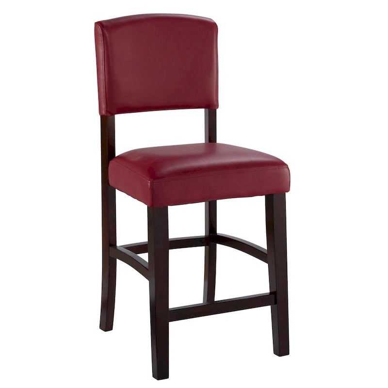 Tabouret de bar fixe Linon Monte Carlo, vinyle rouge foncé - Non disponible