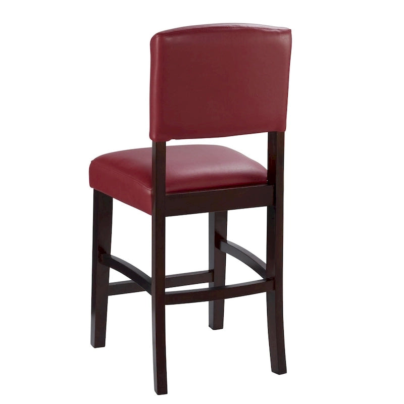 Tabouret de bar fixe Linon Monte Carlo, vinyle rouge foncé - Non disponible