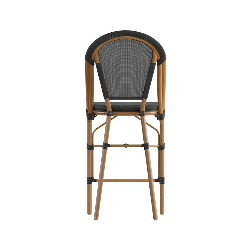 Lot de 2 chaises de bistro empilables avec structure en métal et assise en PE