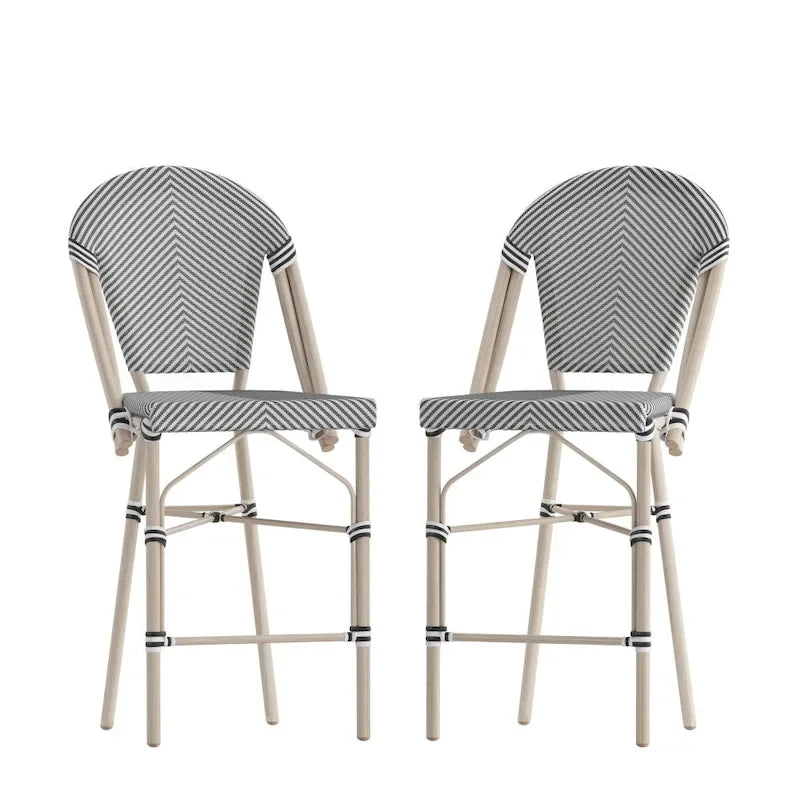Lot de 2 chaises de bistro empilables avec structure en métal et assise en PE