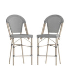 Lot de 2 chaises de bistro empilables avec structure en métal et assise en PE