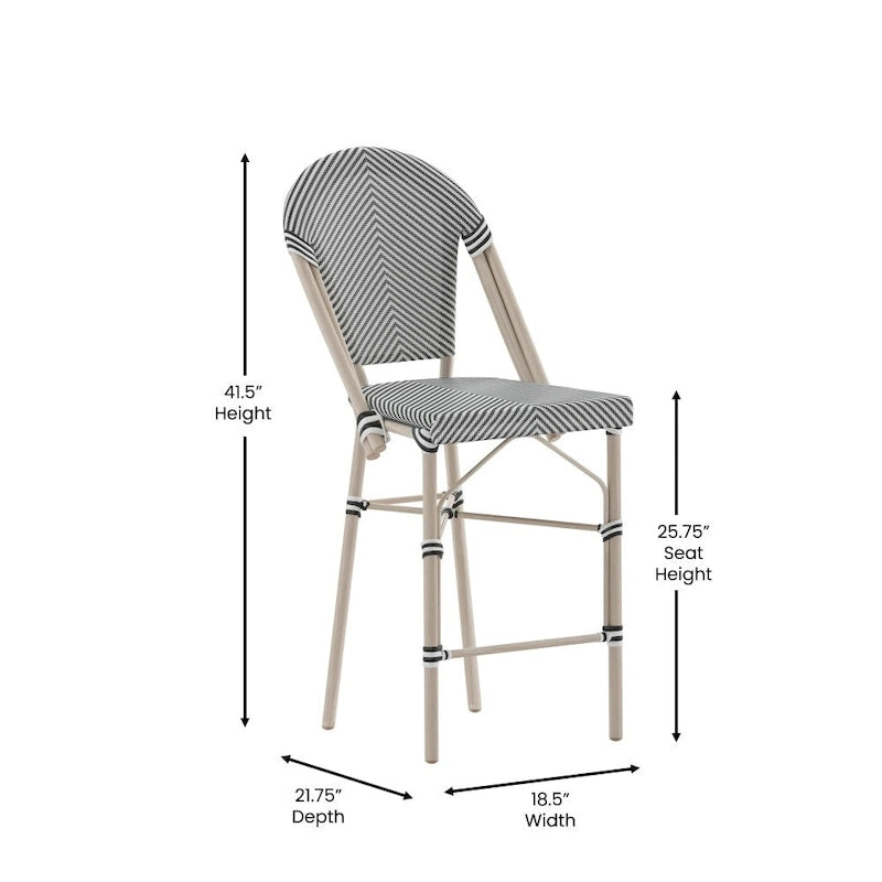 Lot de 2 chaises de bistro empilables avec structure en métal et assise en PE