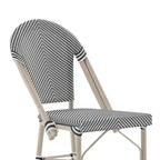 Lot de 2 chaises de bistro empilables avec structure en métal et assise en PE