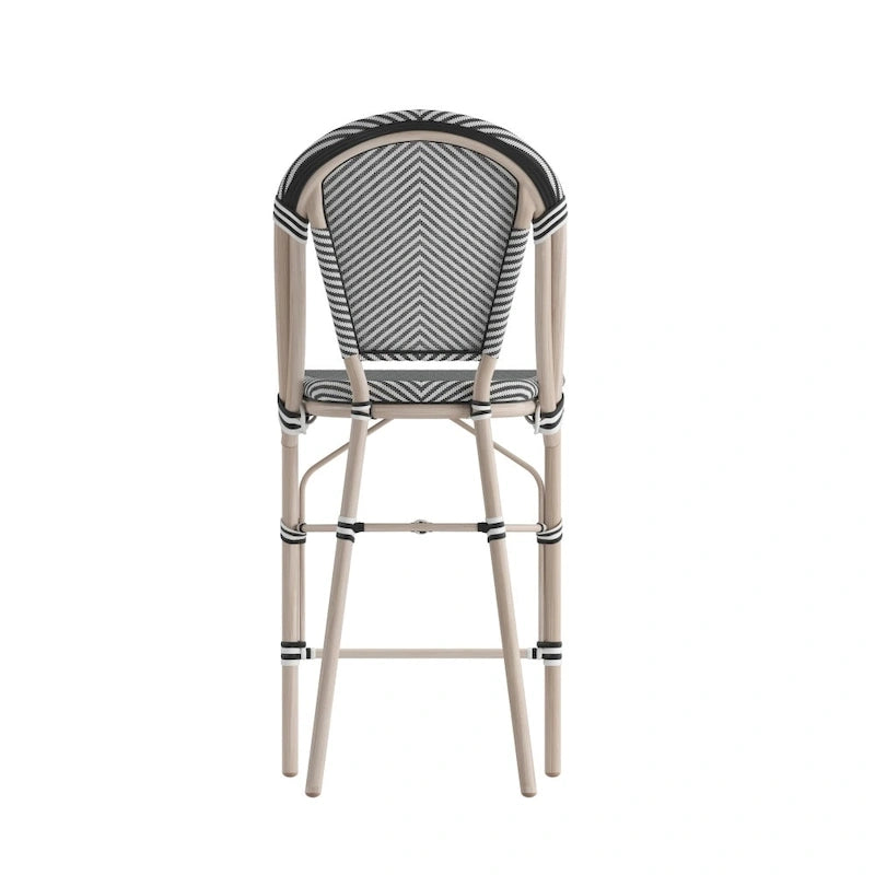 Lot de 2 chaises de bistro empilables avec structure en métal et assise en PE