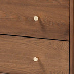 Commode Landis de style moderne du milieu du siècle, en frêne et noyer, à 4 tiroirs