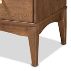Commode Landis de style moderne du milieu du siècle, en frêne et noyer, à 4 tiroirs