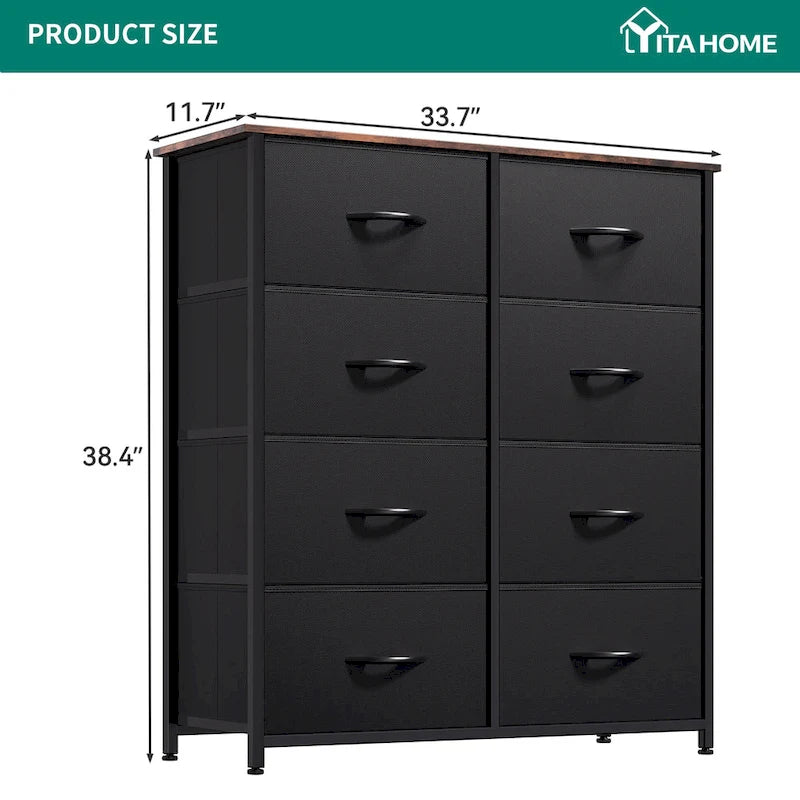 Tour de rangement verticale moderne à 8 tiroirs en tissu pour chambre à coucher