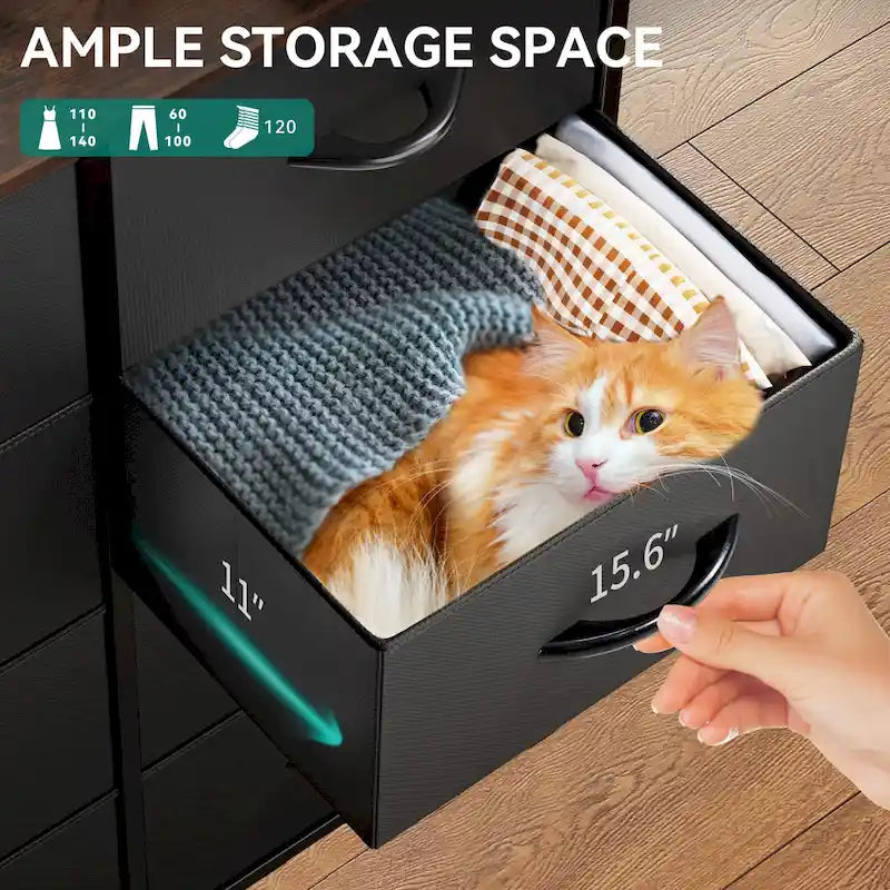 Tour de rangement verticale moderne à 8 tiroirs en tissu pour chambre à coucher