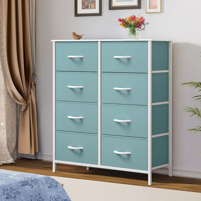 Tour de rangement verticale moderne à 8 tiroirs en tissu pour chambre à coucher