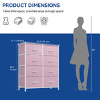 Tour de rangement verticale moderne à 8 tiroirs en tissu pour chambre à coucher