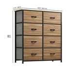 Tour de rangement verticale moderne à 8 tiroirs en tissu pour chambre à coucher