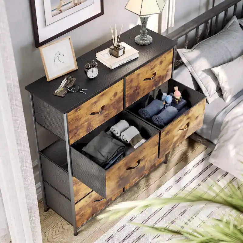 Tour de rangement verticale moderne à 8 tiroirs en tissu pour chambre à coucher
