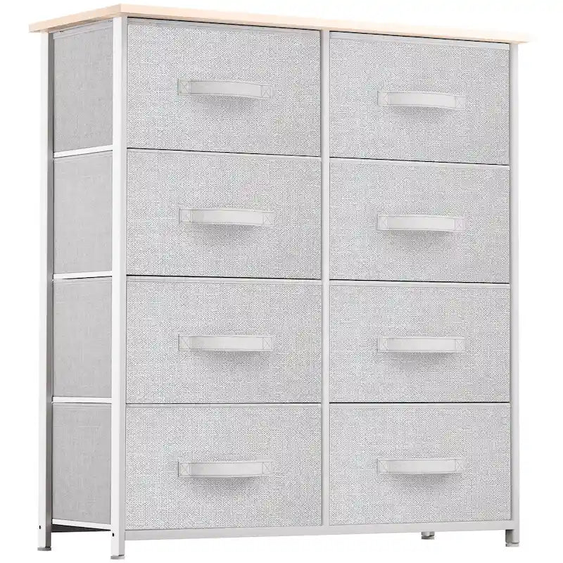 Tour de rangement verticale moderne à 8 tiroirs en tissu pour chambre à coucher