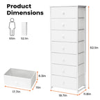 Commode à 7 tiroirs, tour de rangement pour chambre à coucher