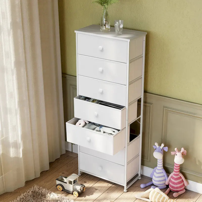 Commode à 7 tiroirs, tour de rangement pour chambre à coucher