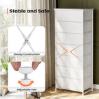 Commode à 7 tiroirs, tour de rangement pour chambre à coucher