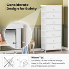 Commode à 7 tiroirs, tour de rangement pour chambre à coucher