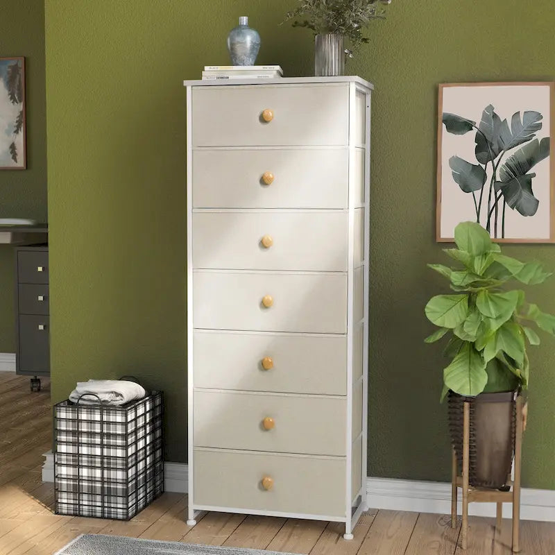 Commode à 7 tiroirs, tour de rangement pour chambre à coucher
