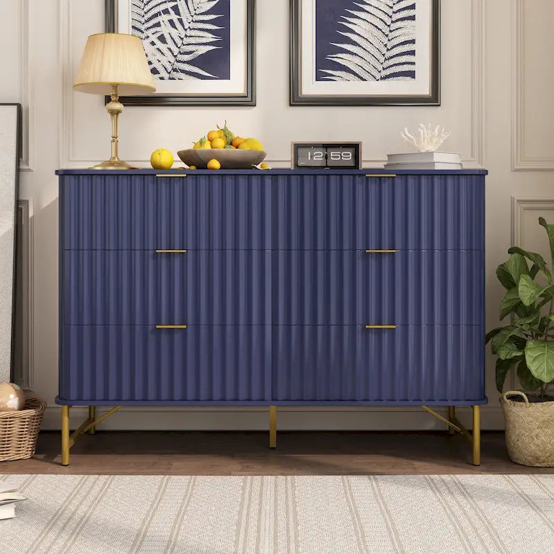 Commode d'appoint moderne Clihome en MDF à 6 tiroirs