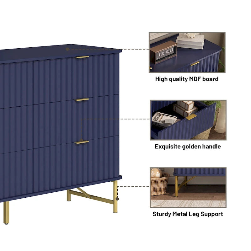 Commode d'appoint moderne Clihome en MDF à 6 tiroirs