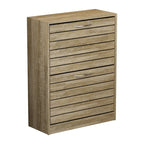 Meuble à chaussures 6-12 paires, deux tiroirs, gain de place, gris/chêne