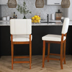 Tabouret de bar Milano en similicuir crème, hauteur comptoir