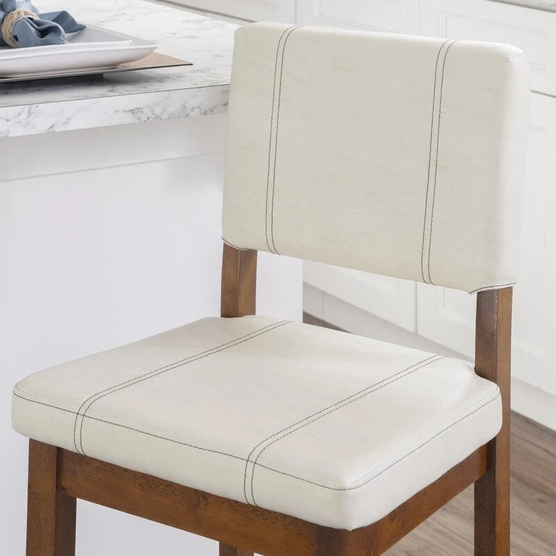 Tabouret de bar Milano en similicuir crème, hauteur comptoir