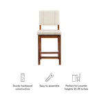 Tabouret de bar Milano en similicuir crème, hauteur comptoir