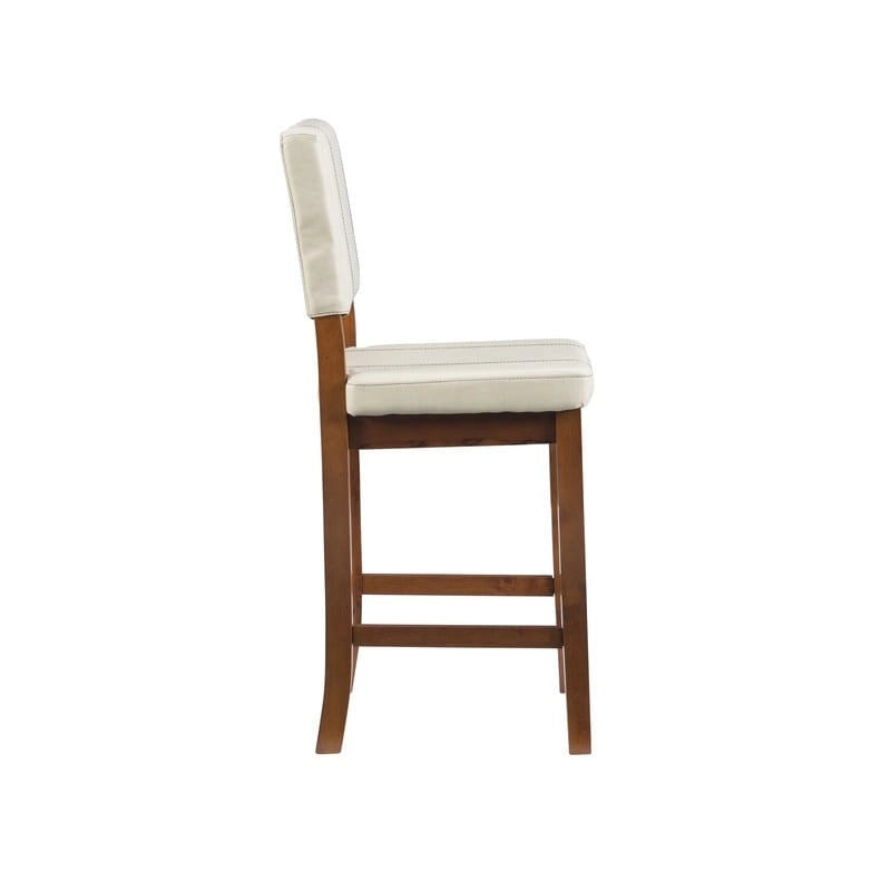 Tabouret de bar Milano en similicuir crème, hauteur comptoir