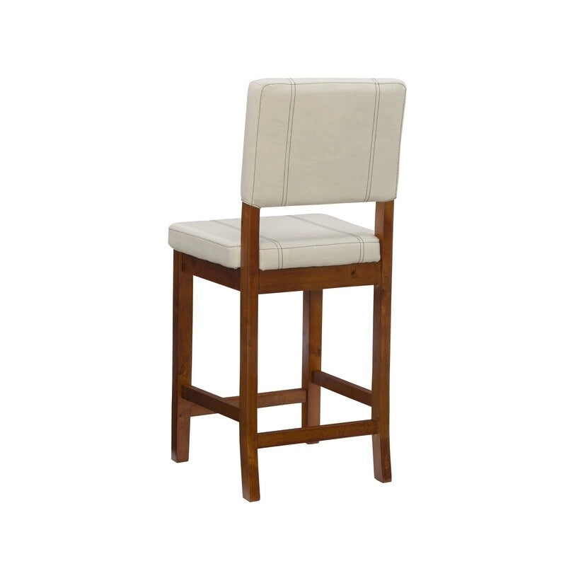 Tabouret de bar Milano en similicuir crème, hauteur comptoir