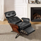 Fauteuil inclinable Art Leon style moderne du milieu du siècle en similicuir