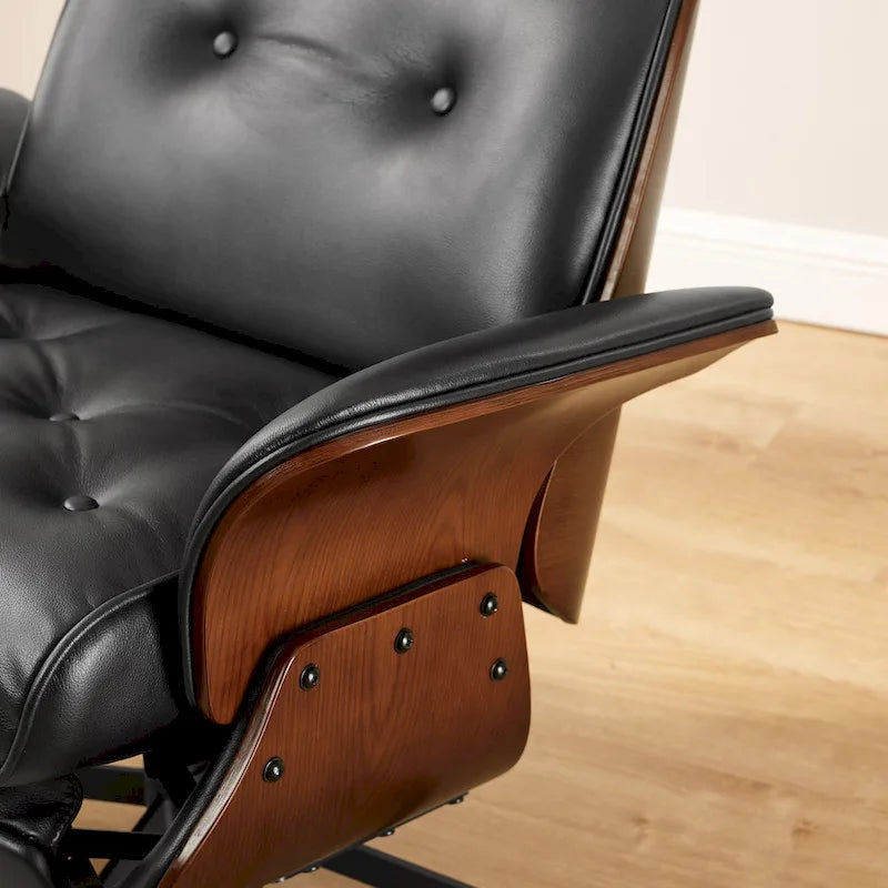 Fauteuil inclinable Art Leon style moderne du milieu du siècle en similicuir