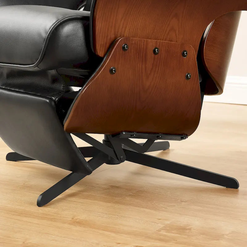 Fauteuil inclinable Art Leon style moderne du milieu du siècle en similicuir