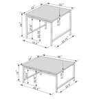 Ensemble de table basse Clark 3 pièces avec plateau en faux marbre blanc