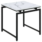 Ensemble de table basse Clark 3 pièces avec plateau en faux marbre blanc