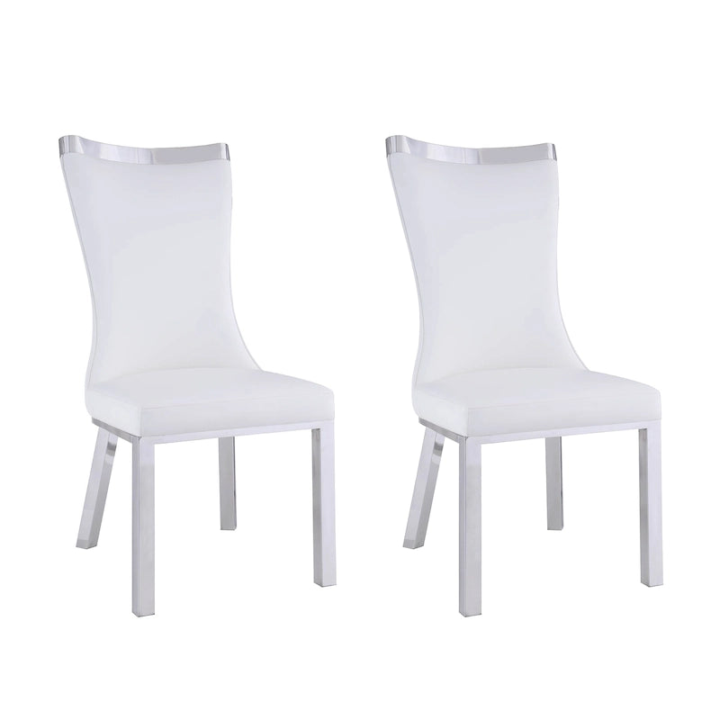 Chaises de salle à manger Somette Amelia à dossier incurvé, blanches, lot de 2 - Non disponible