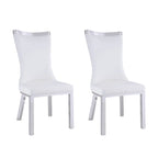Somette Amelia Curved Back Dining Chair in White, Set of 2 - N/A