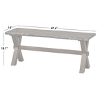 Banc en bois massif à bords naturels Mandeville, style de vie simple