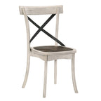 Chaises McFarlane Farmhouse en bois blanc antique à dossier en X de Furniture of America (lot de 2)