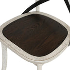 Chaises McFarlane Farmhouse en bois blanc antique à dossier en X de Furniture of America (lot de 2)