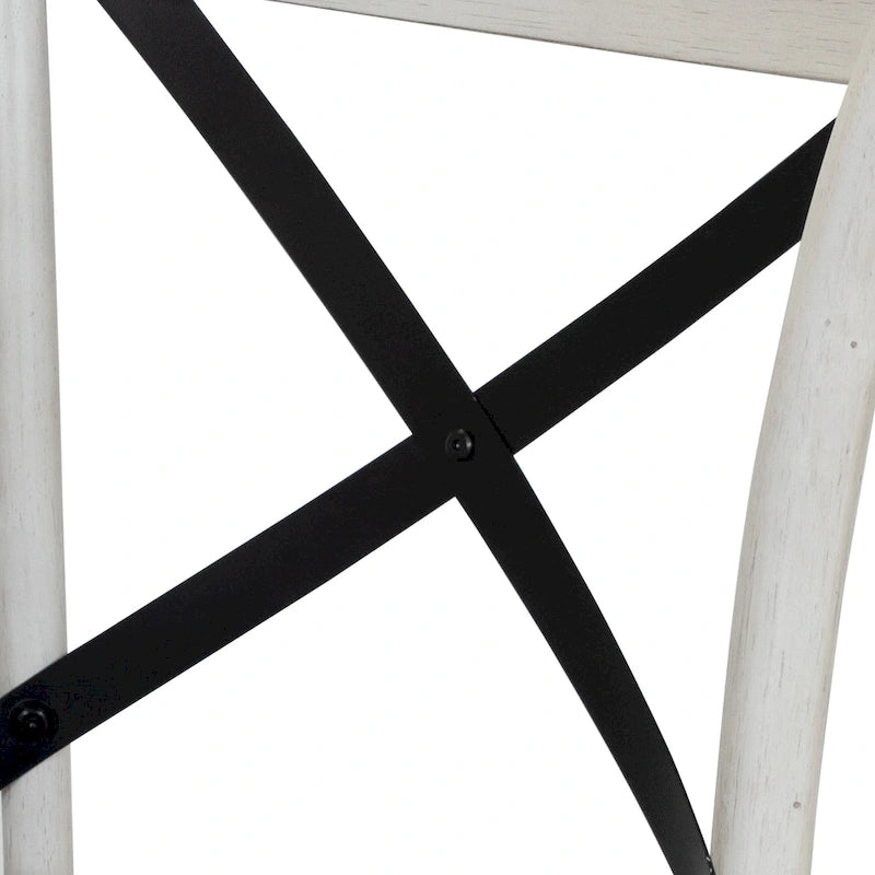 Chaises McFarlane Farmhouse en bois blanc antique à dossier en X de Furniture of America (lot de 2)