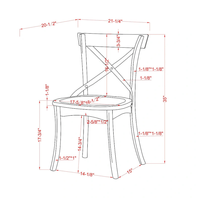 Chaises McFarlane Farmhouse en bois blanc antique à dossier en X de Furniture of America (lot de 2)