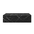 Genuine Marble Block Coffee Table - Black Marble