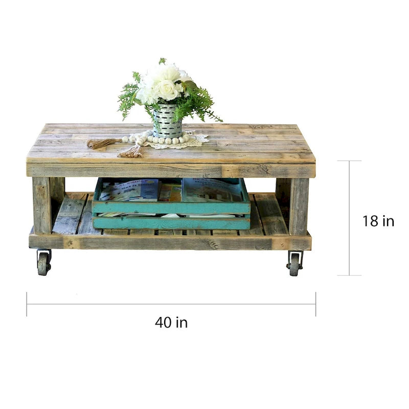 Table basse The Gray Barn Homer Natural Vintage Wheel